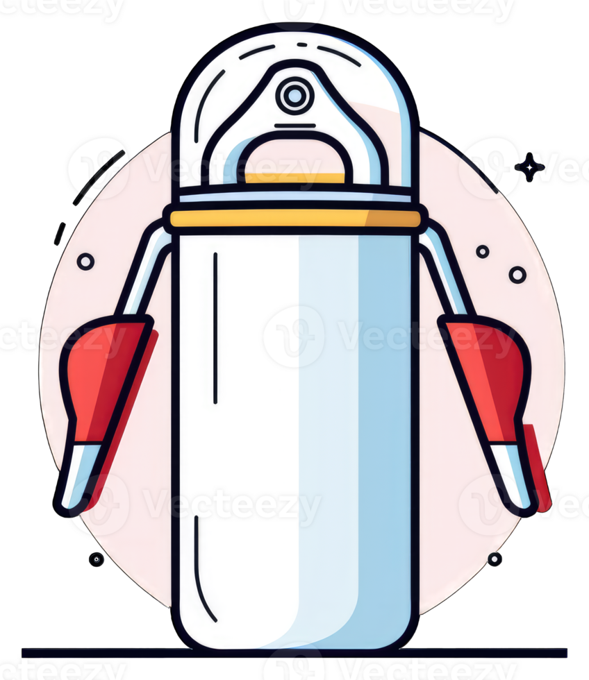 A stylized illustration of a portable water bottle with handles png