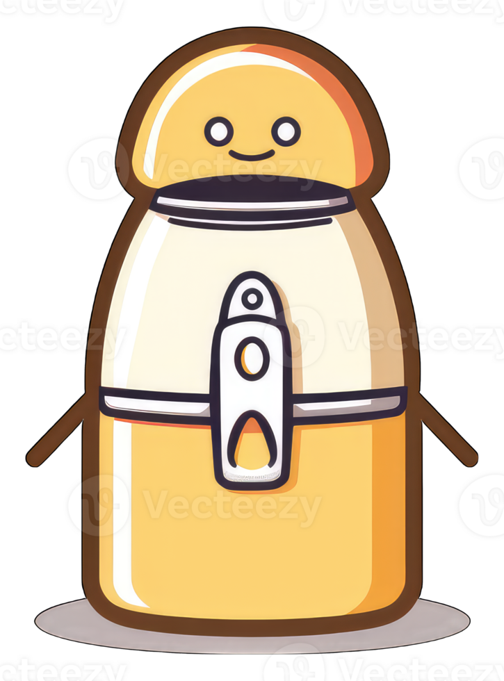 Adorable Cartoon Air Fryer Design With Happy Face png