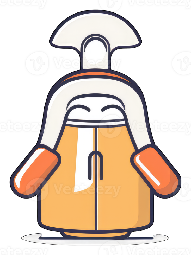 Adorable Cartoon Robot Character Design Illustration png