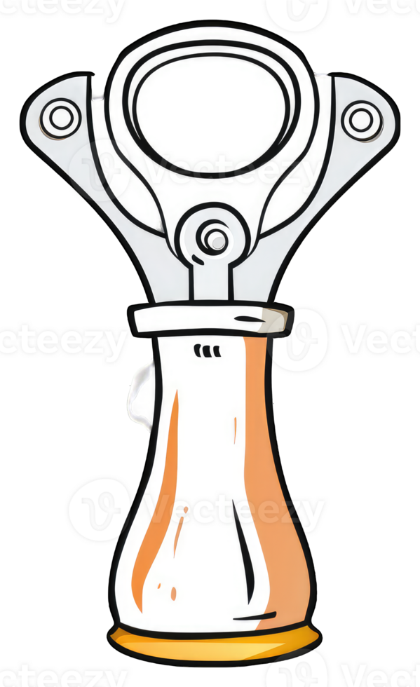 Stylized trophy design with a unique base and top png