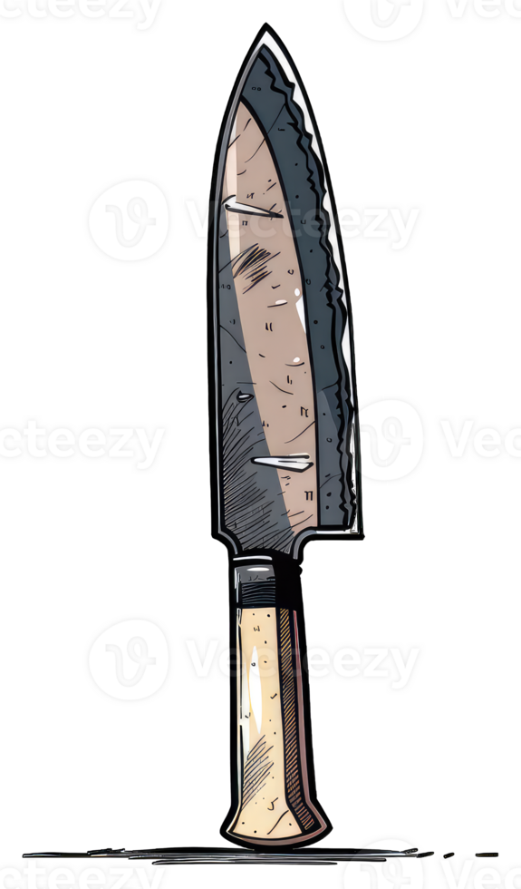 A Detailed Illustration Of A Vintage Kitchen Knife png