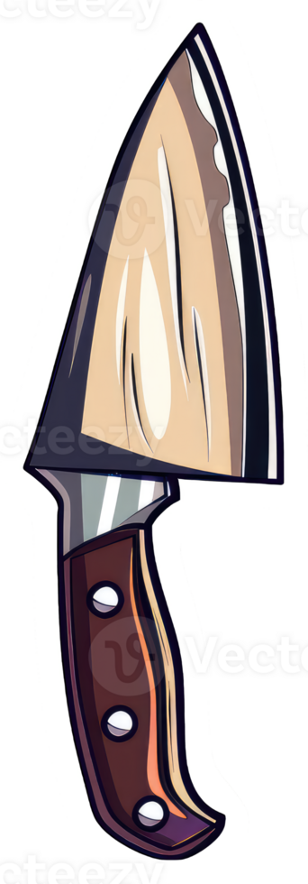 A stylized illustration of a large kitchen knife png