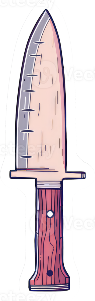 A Cartoon Illustration Of A Wooden Handled Dagger png