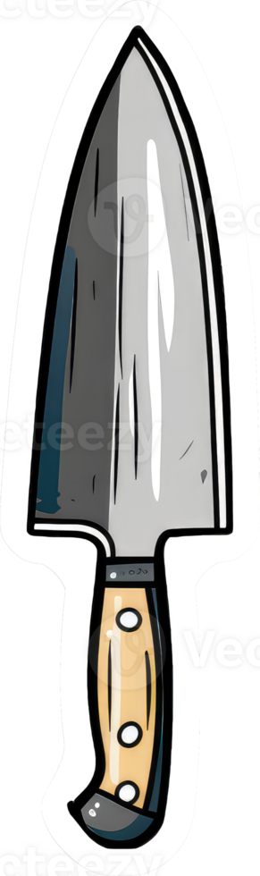 A Cartoon Illustration Of A Large Cleaver Knife png