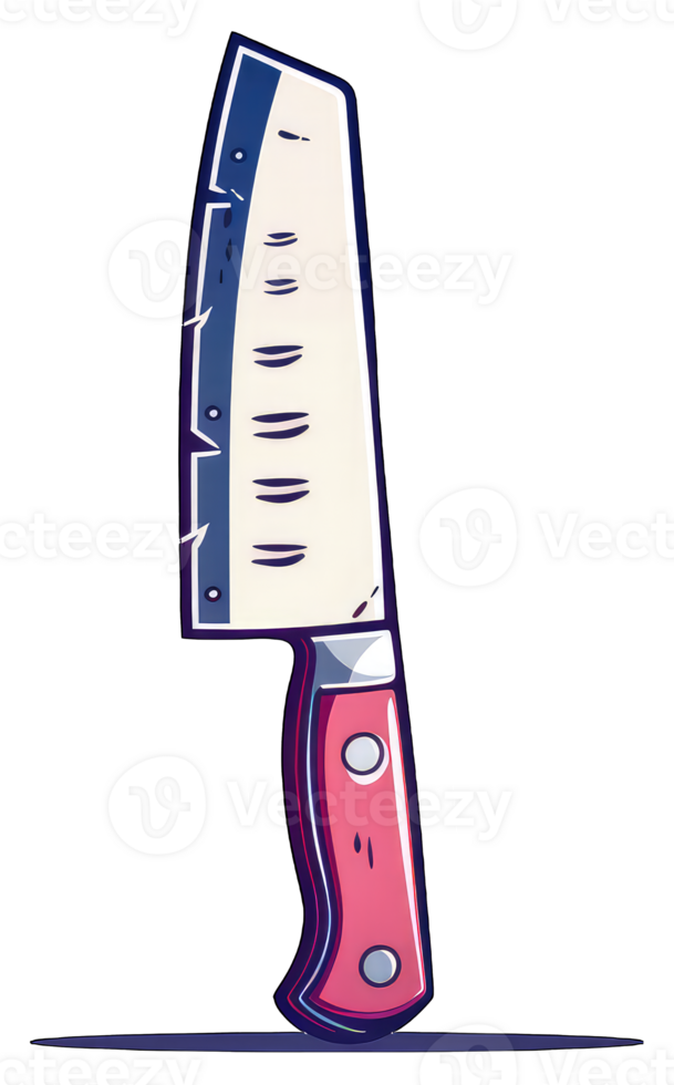 A Cartoon Illustration Of A Kitchen Cleaver Knife png
