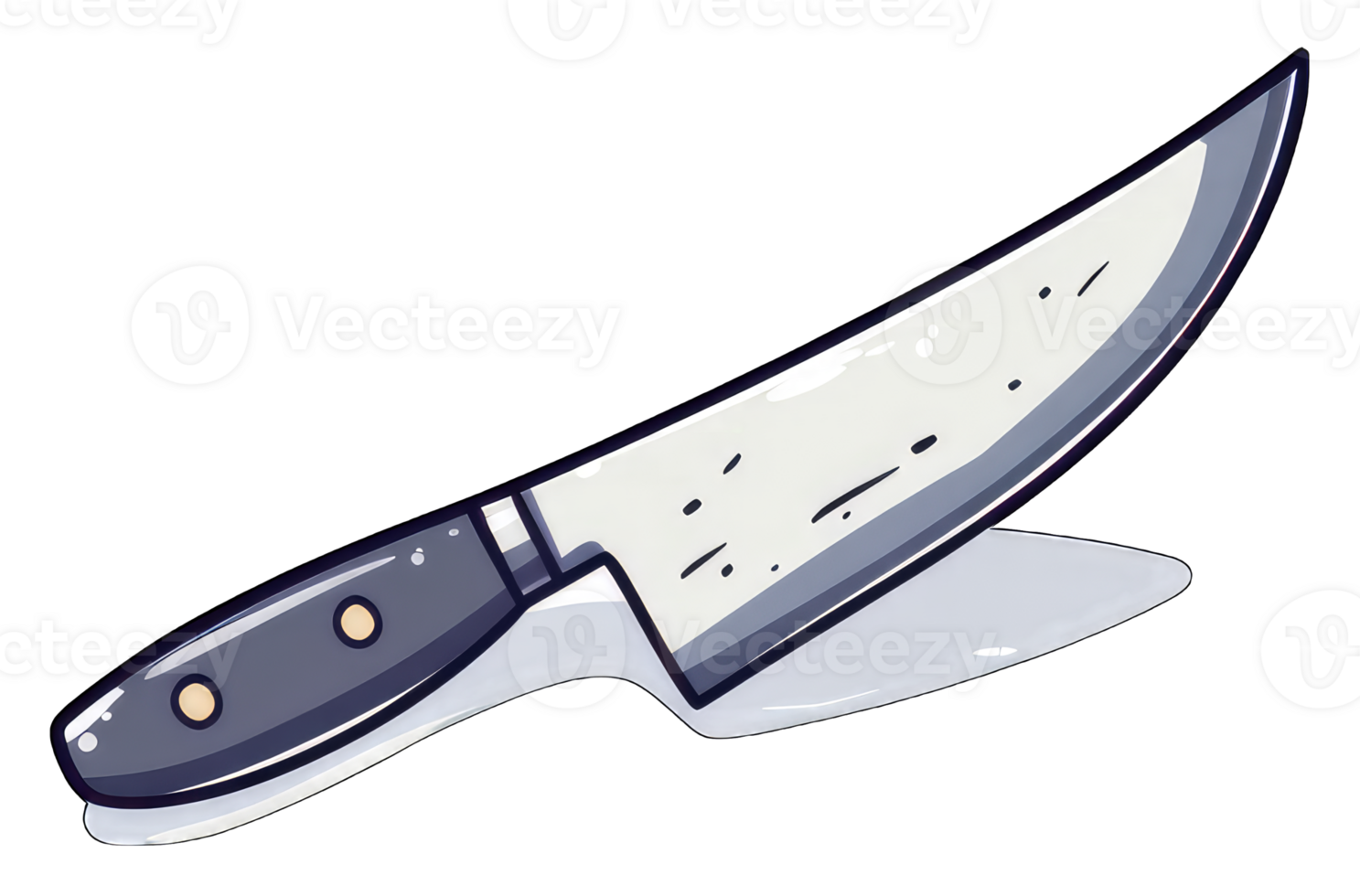 A sticker of a sharp kitchen knife png