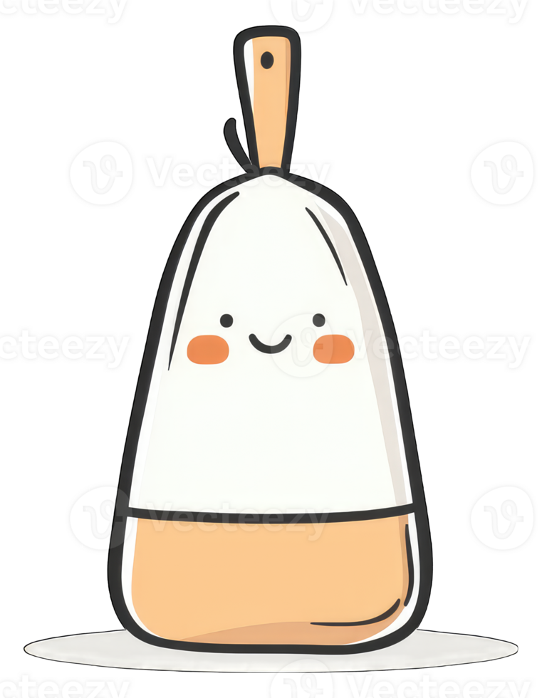 Happy Cartoon Ice Cream Cone on Plate png