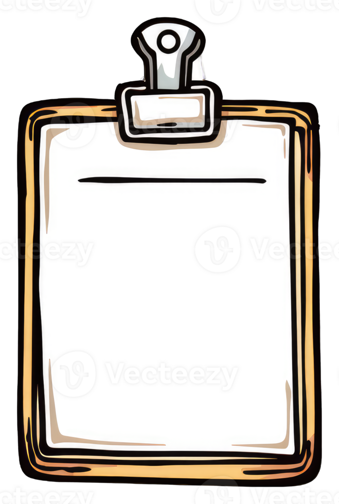 Blank Clipboard with a Metal Clip Ready for Notes png