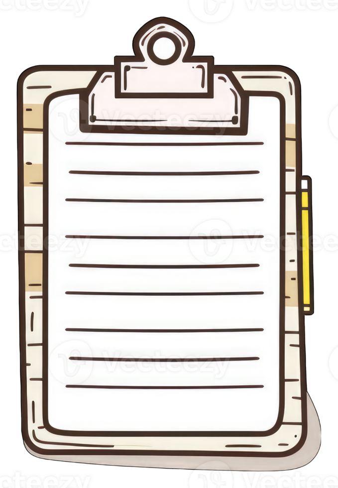 A Wooden Clipboard With Lined Paper And A Pen png