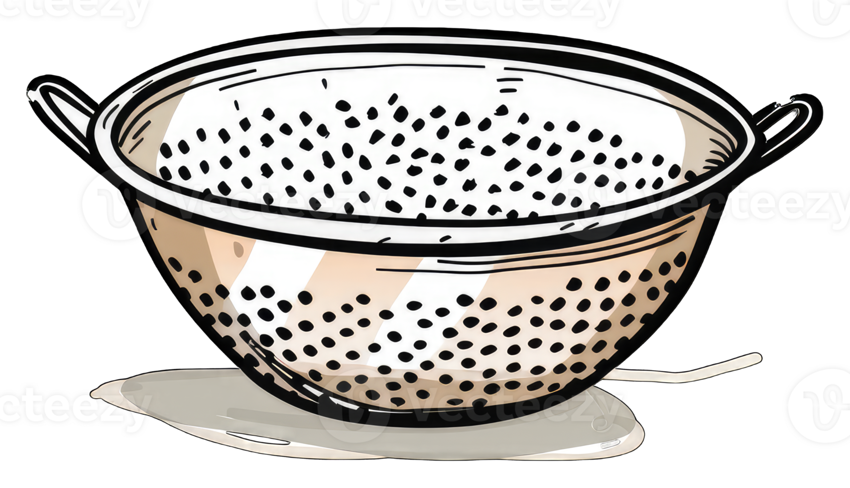 A Metal Colander Kitchen Utensil for Straining Food png