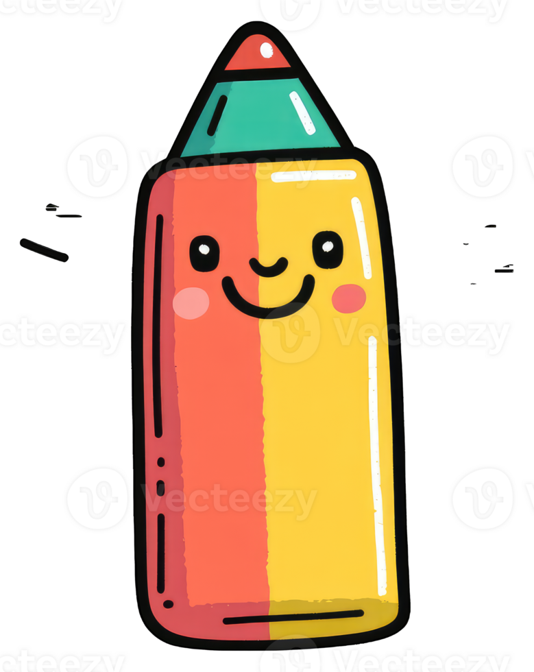 A Happy Crayon Character Smiling Cheerfully png