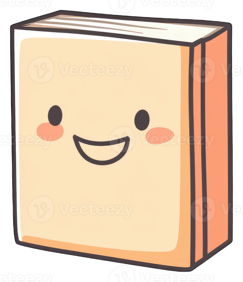 Happy Book Character Smiling Cartoon Illustration png
