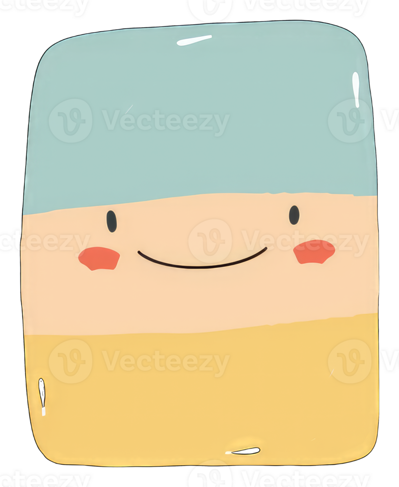 Happy Smiling Cartoon Square Block Character Design png