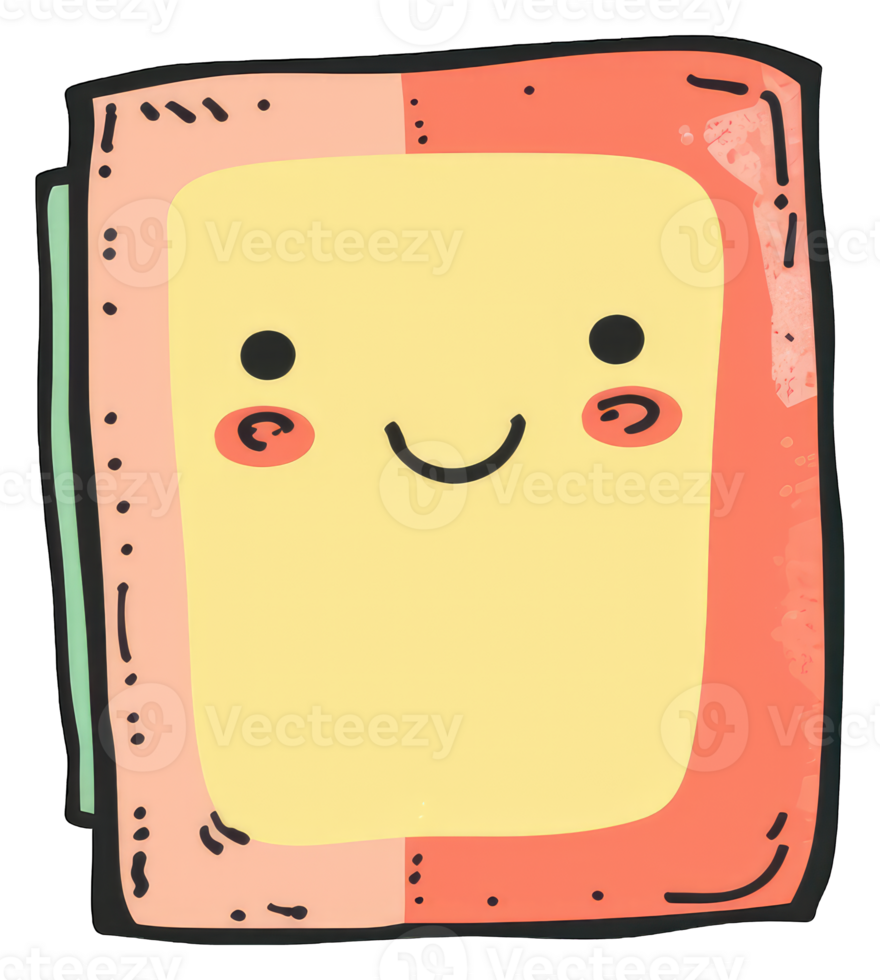 Happy Smiling Book Character Design Illustration png