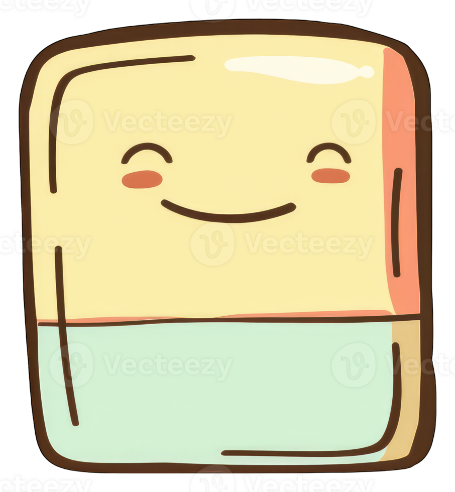 Happy Smiling Cartoon Eraser Character Design png