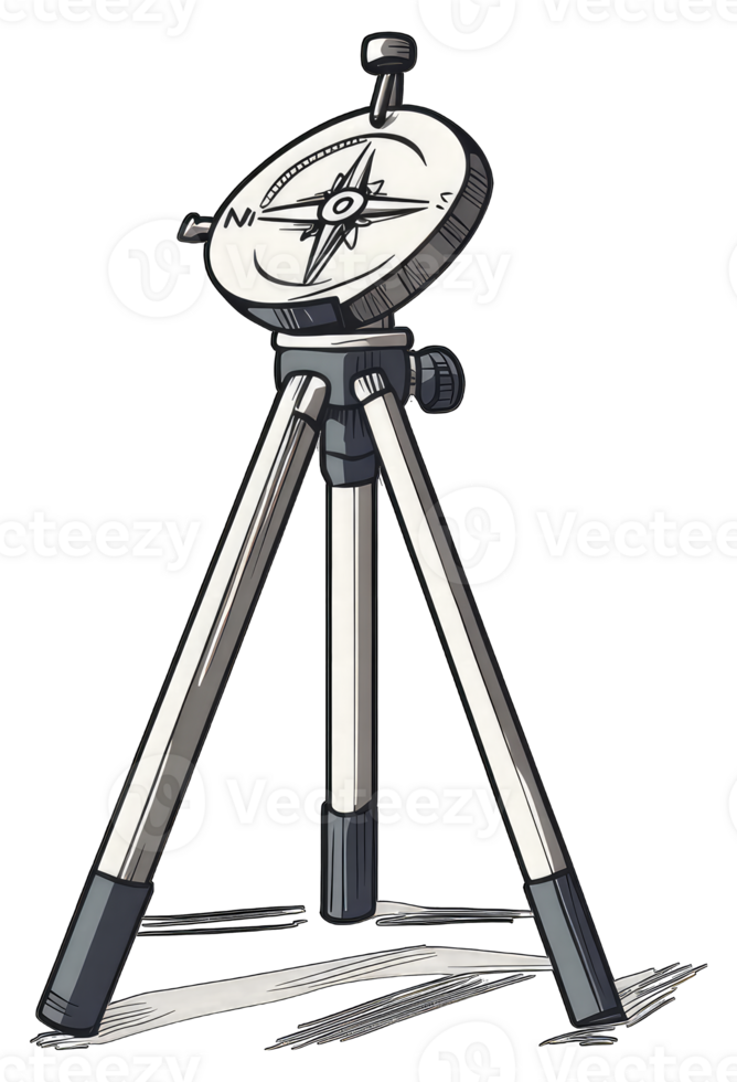Compass Mounted On A Tripod Stand png