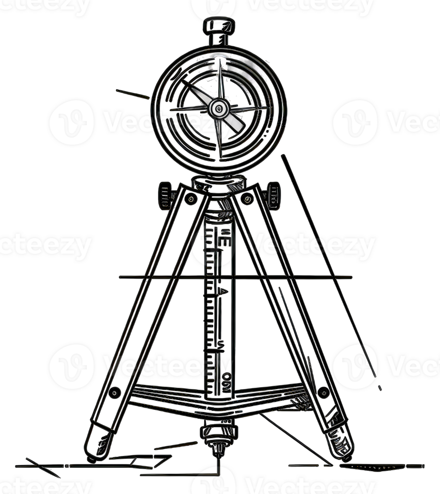 A Tribrach Mounted on a Tripod for Surveying png