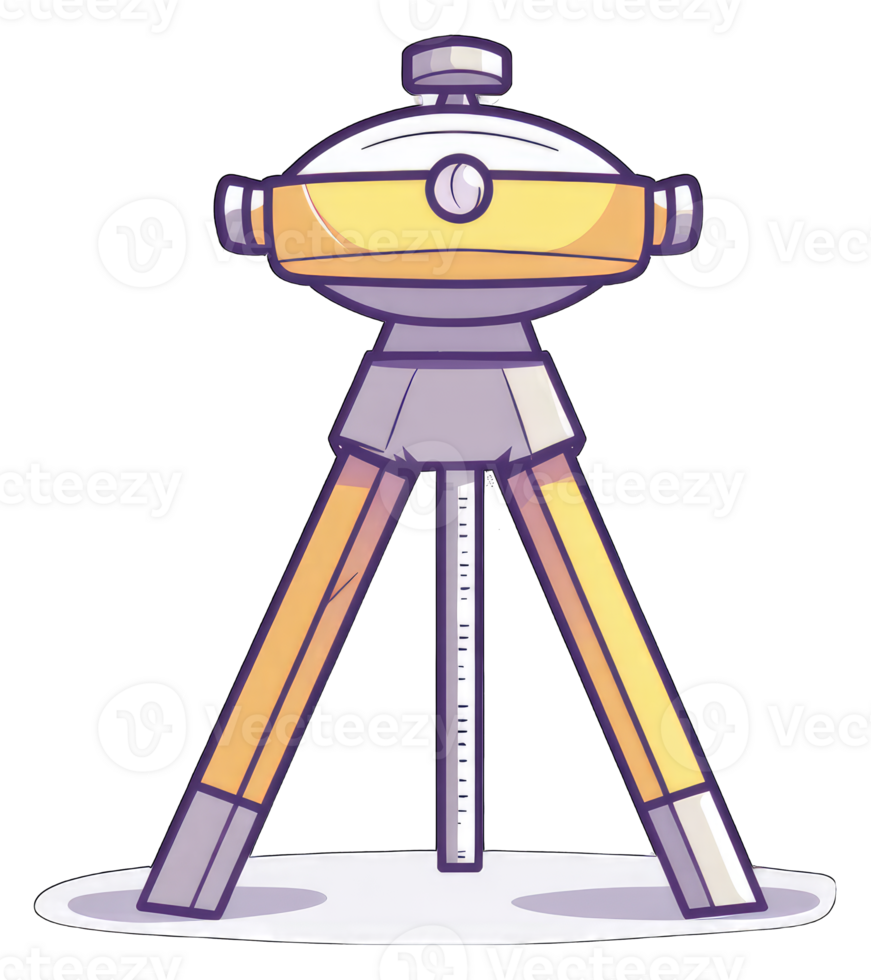 A Cartoon Illustration Of A Theodolite On A Tripod png