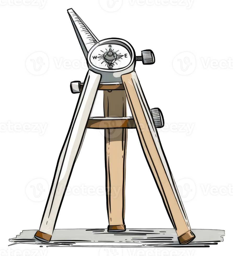 Triangular Compass with Integrated Measuring Device and Compass Rose png