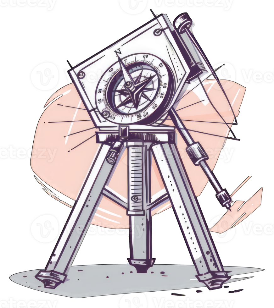 A Tribrach Compass Mounted on a Tripod Stand png