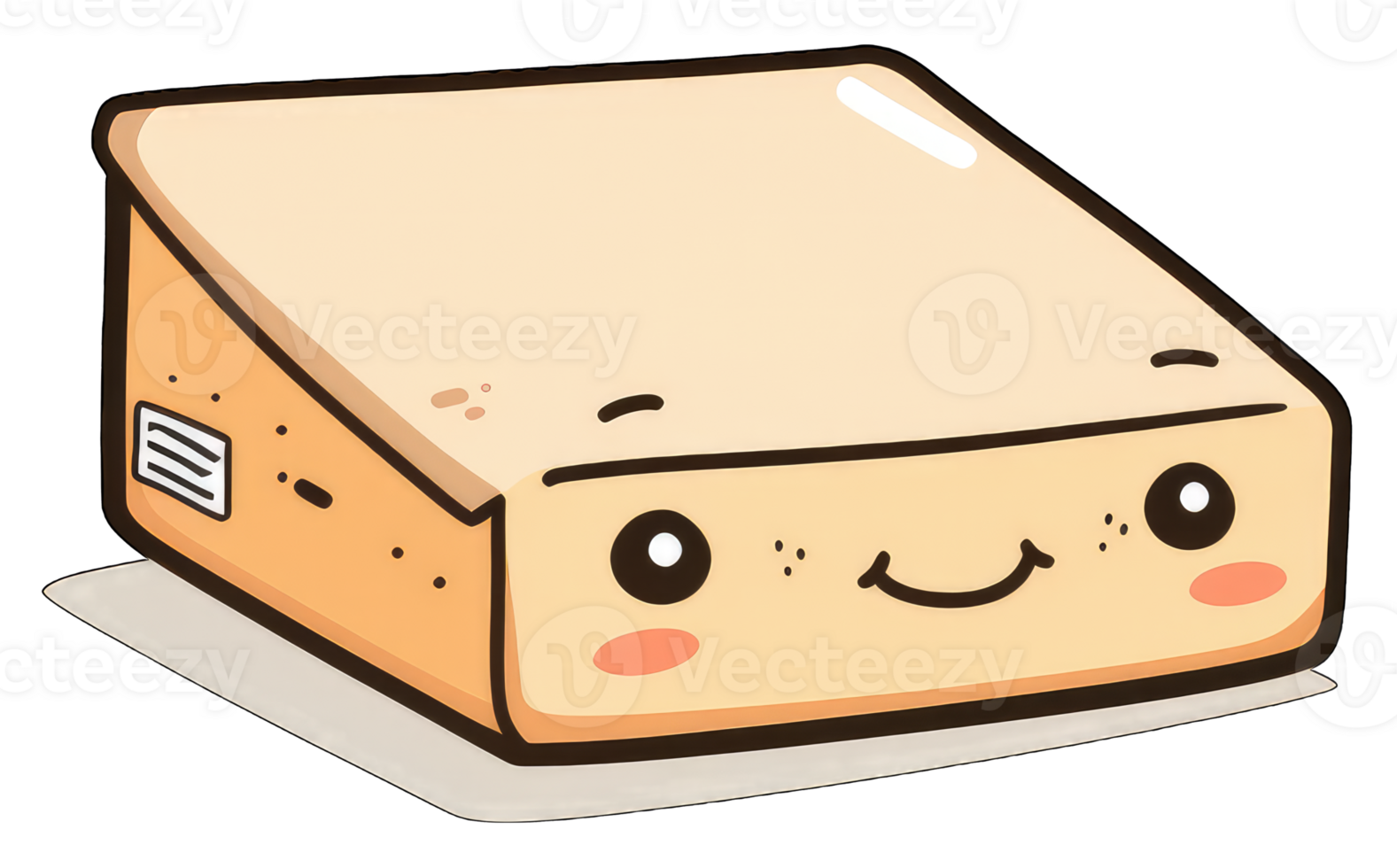 Adorable Cartoon Cheese Wedge Smiling Happily png