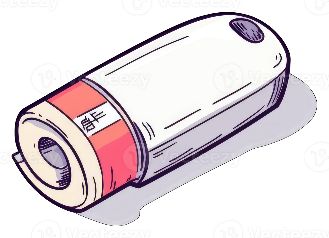 Illustrated battery sticker design featuring a cylindrical cell png