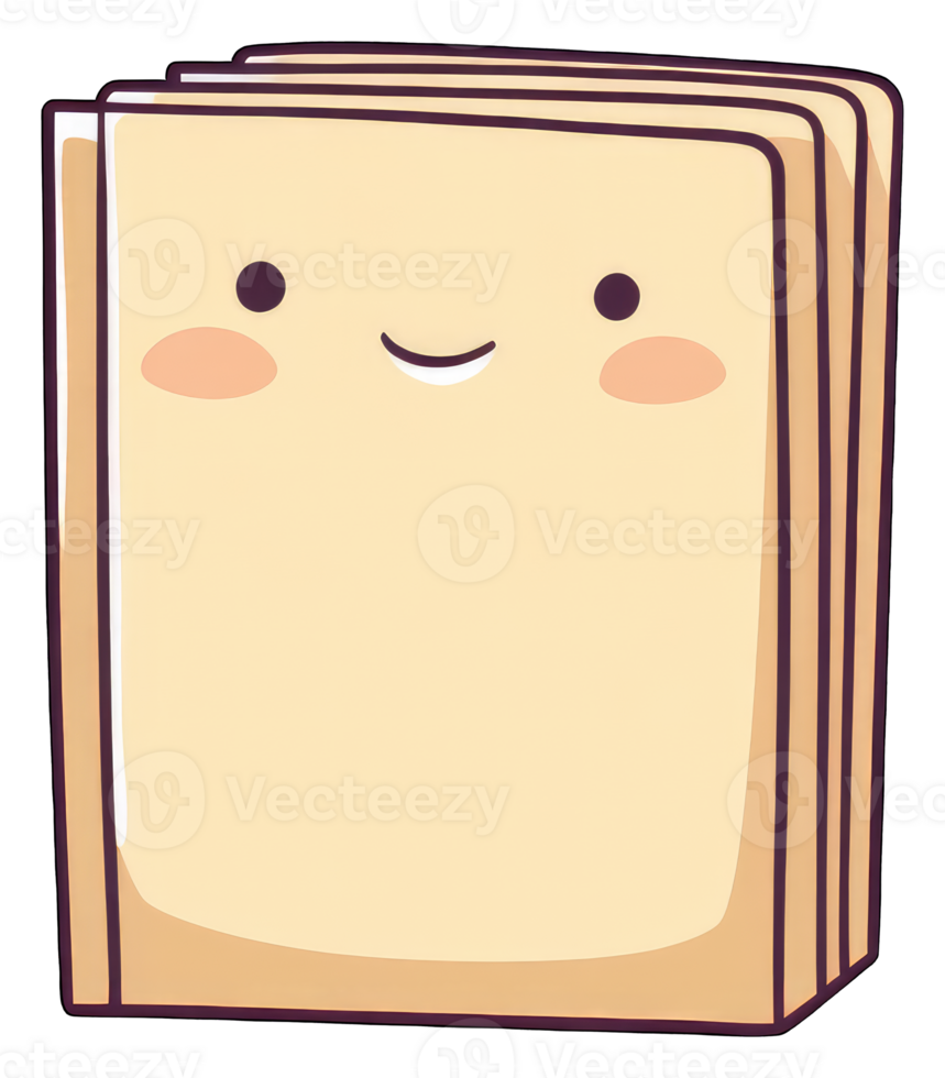 Happy Stack of Books Smiling Cartoon Illustration png