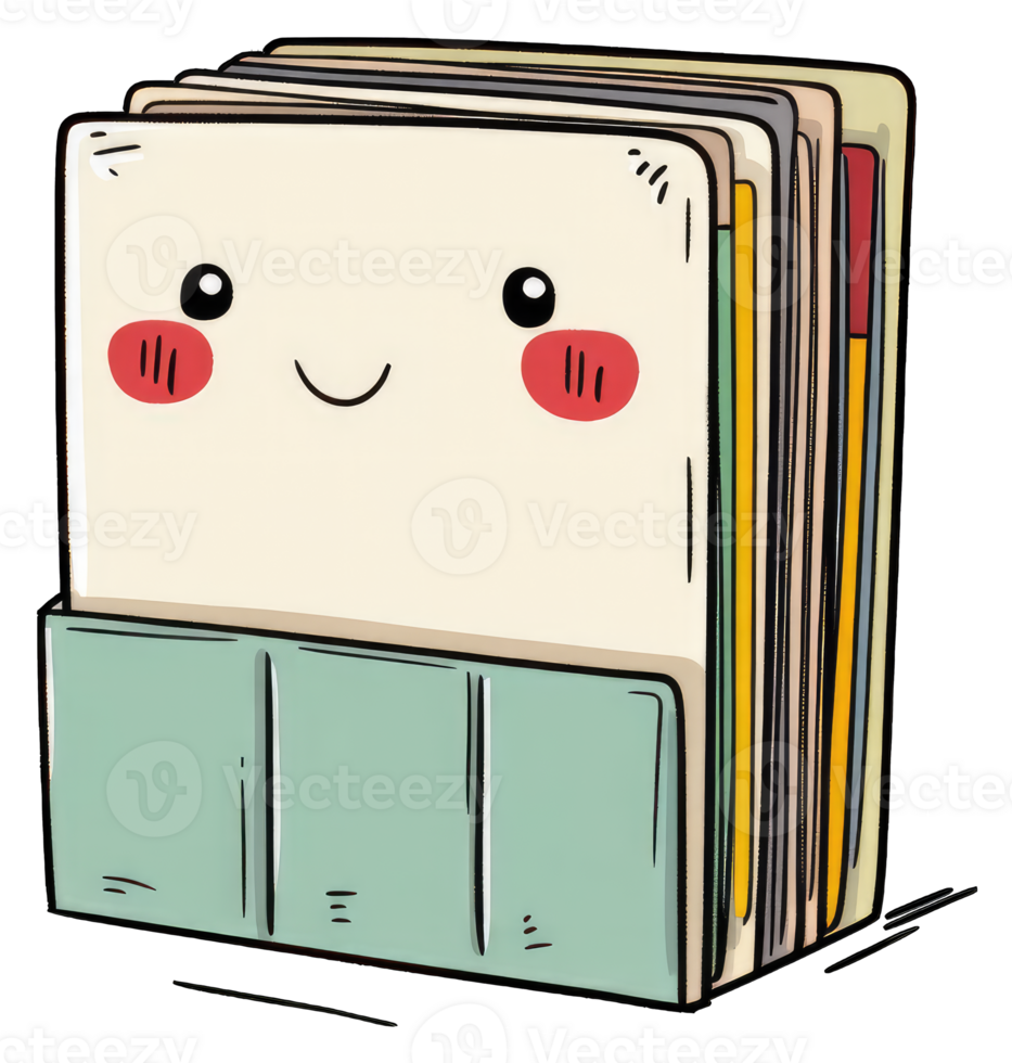 Happy File Folder With Colorful Documents Inside png