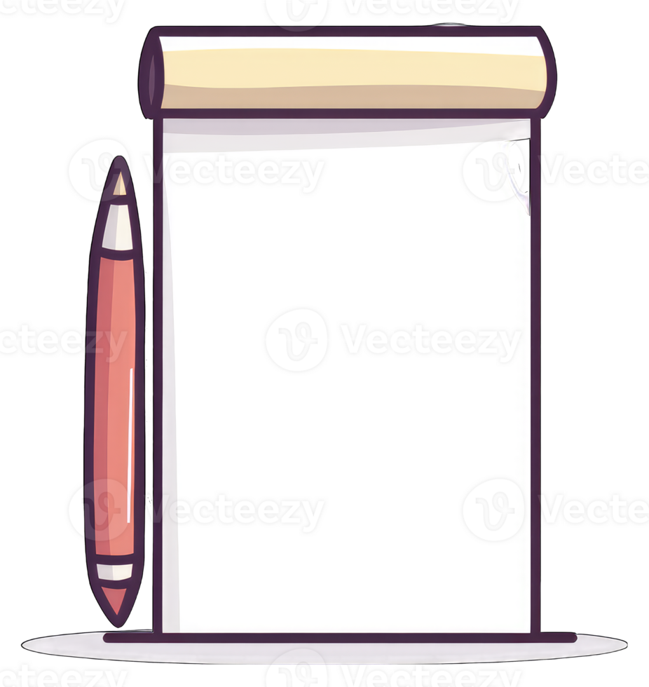 Blank Paper Scroll with Red Pencil Ready to Write png