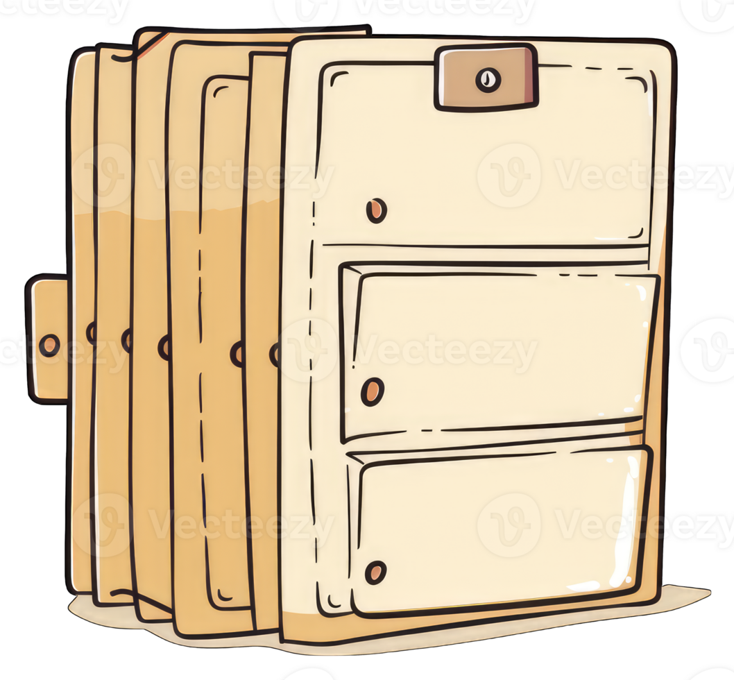 A Stack of Beige Envelopes Inside a Leather Wallet png