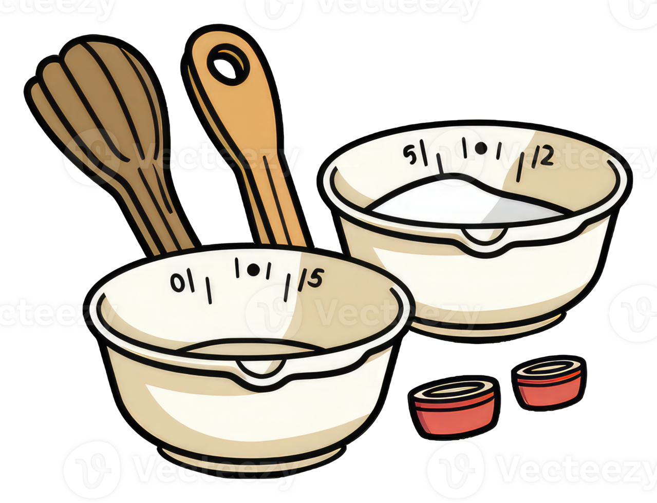 Baking Utensils Measuring Cups And Whisk Ready To Bake png