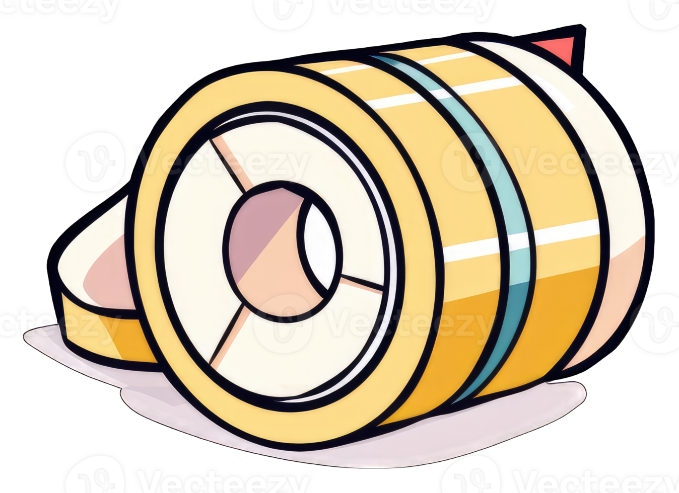 A Cartoon Illustration Of A Roll Of Packing Tape png