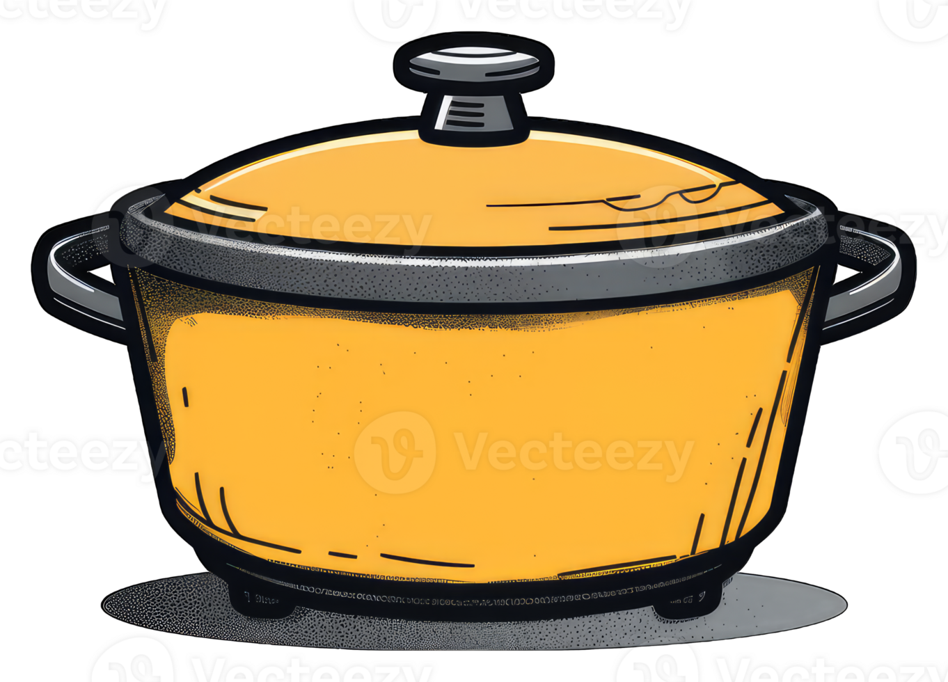 A Yellow Cooking Pot With A Lid And Handles png