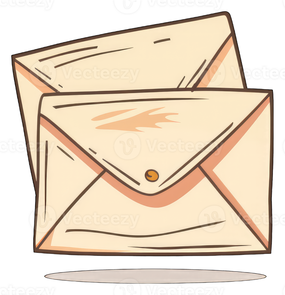 Two Envelopes Stacked Together Showing Correspondence png
