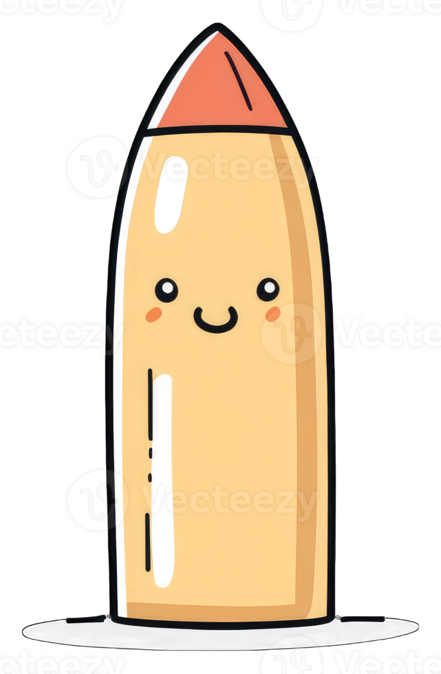 Adorable Cartoon Bullet Character Design Illustration png