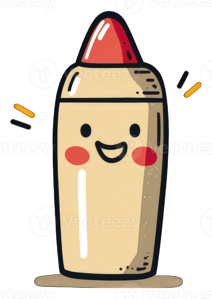 Happy Cartoon Lipstick Container Design Illustration png