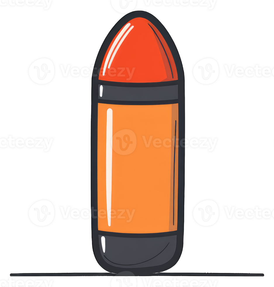 Orange and Red Crayon Shaped Like A Bullet png