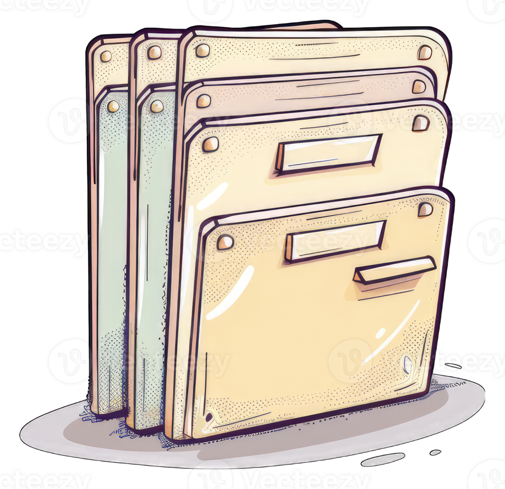 Stacked Folders Illustrating Organization and Filing png