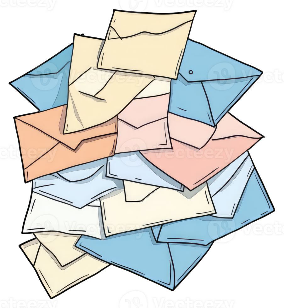 A Stack of Colorful Envelopes Lies Neatly Together png