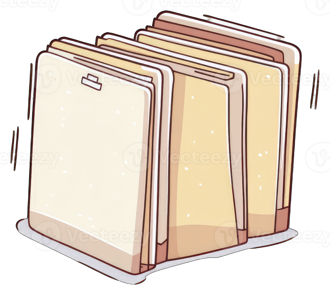Stack of Files in a Neat Organized Row png