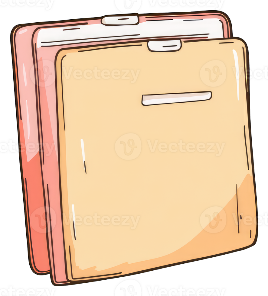 Pink and beige folders containing important documents png
