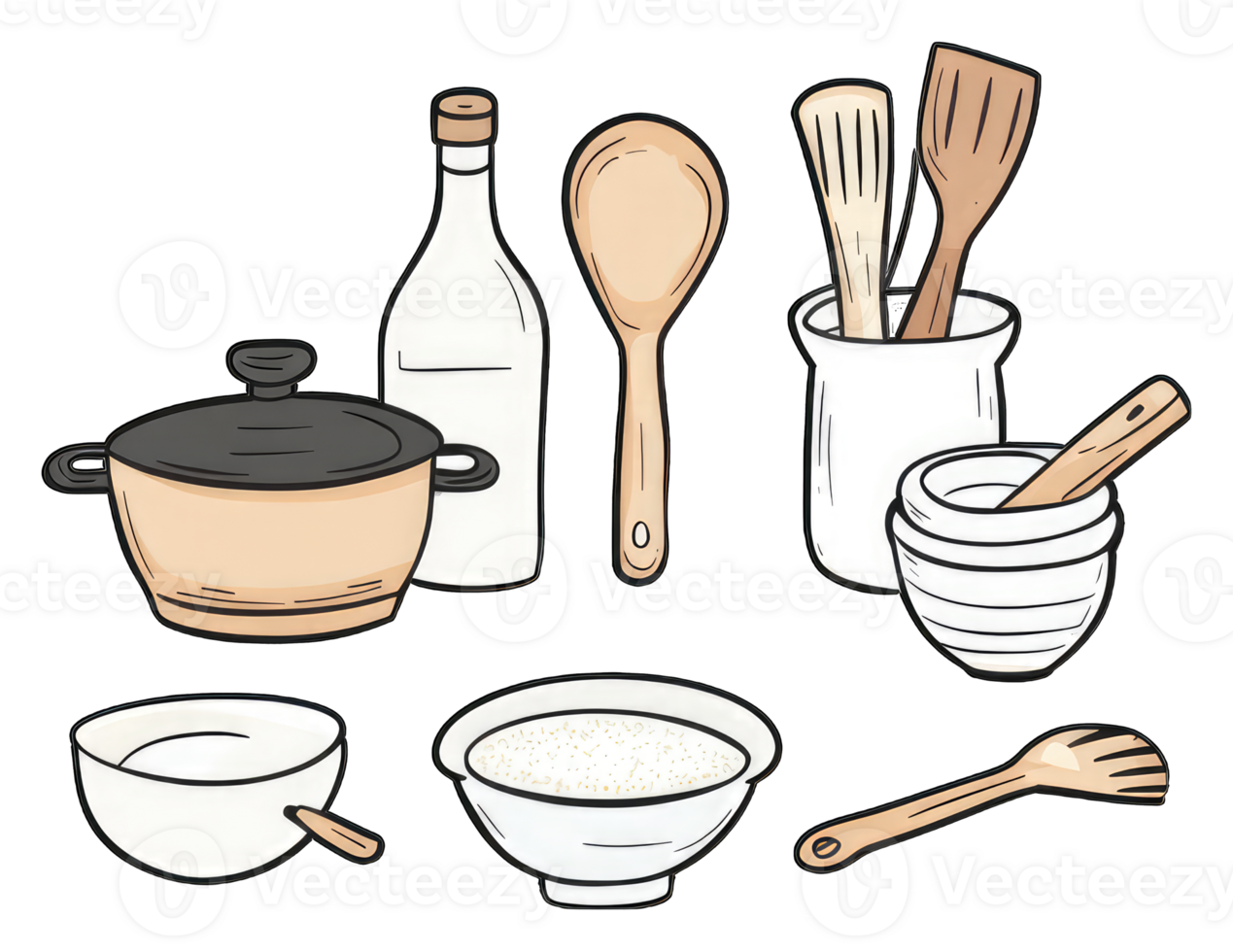 Assorted Kitchen Utensils and Cooking Ingredients png
