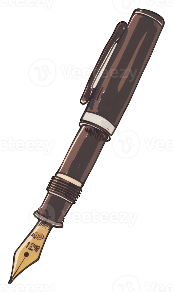 A Detailed Illustration Of A Classic Fountain Pen png