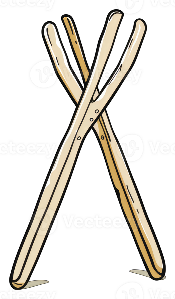 Wooden Chopsticks Crossed Simple Design Illustration png