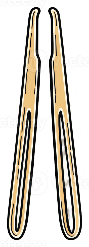 Cartoon illustration of a pair of wooden clothespins png