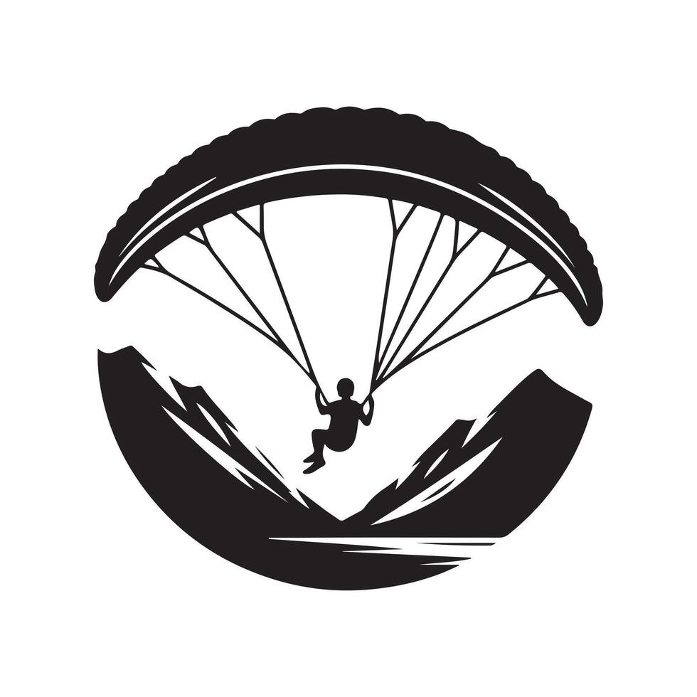 Paraglider Silhouette Vectors for Scenic Illustrations