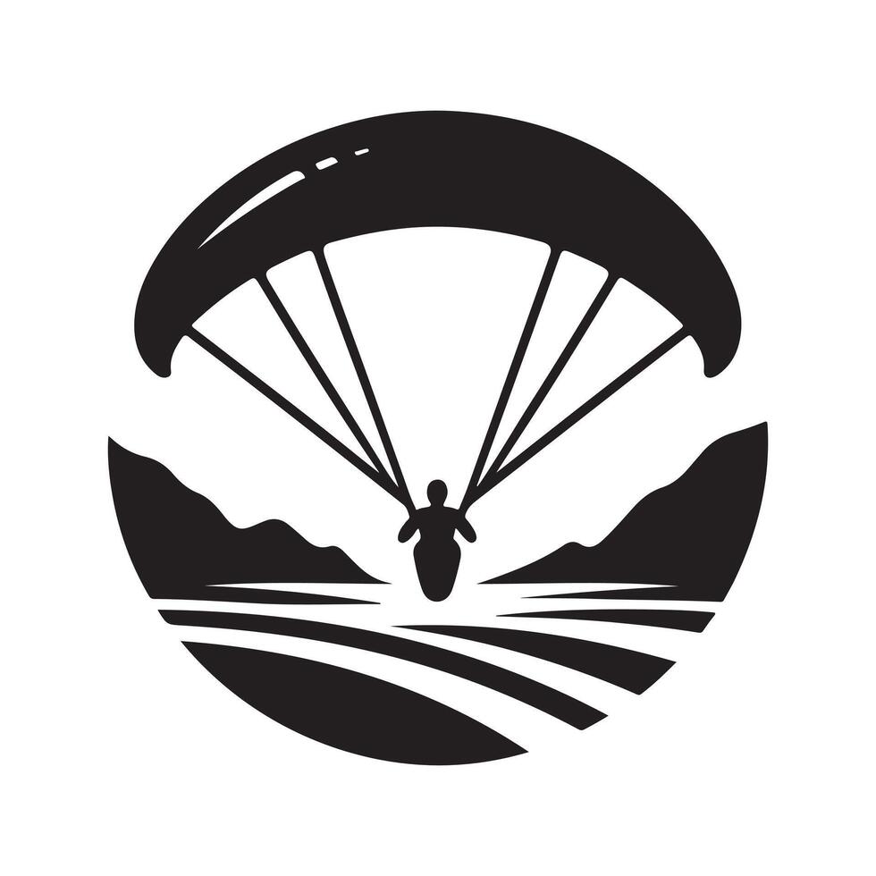 Paraglider Silhouette Vectors Illustrations for Outdoor Products