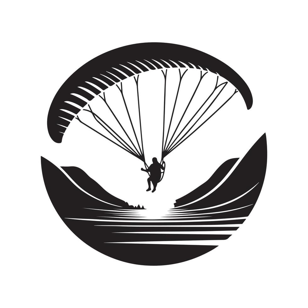 Paraglider Silhouette Vectors Designs for Minimalist Graphics