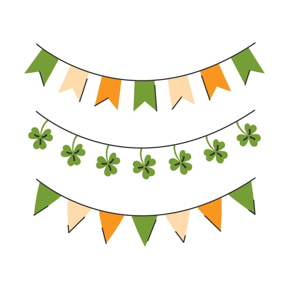 St. Patrick's Day garland set. illustration. vector