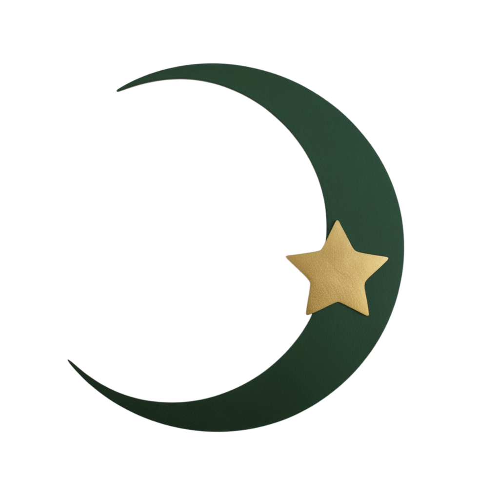 A crescent with a star on it png